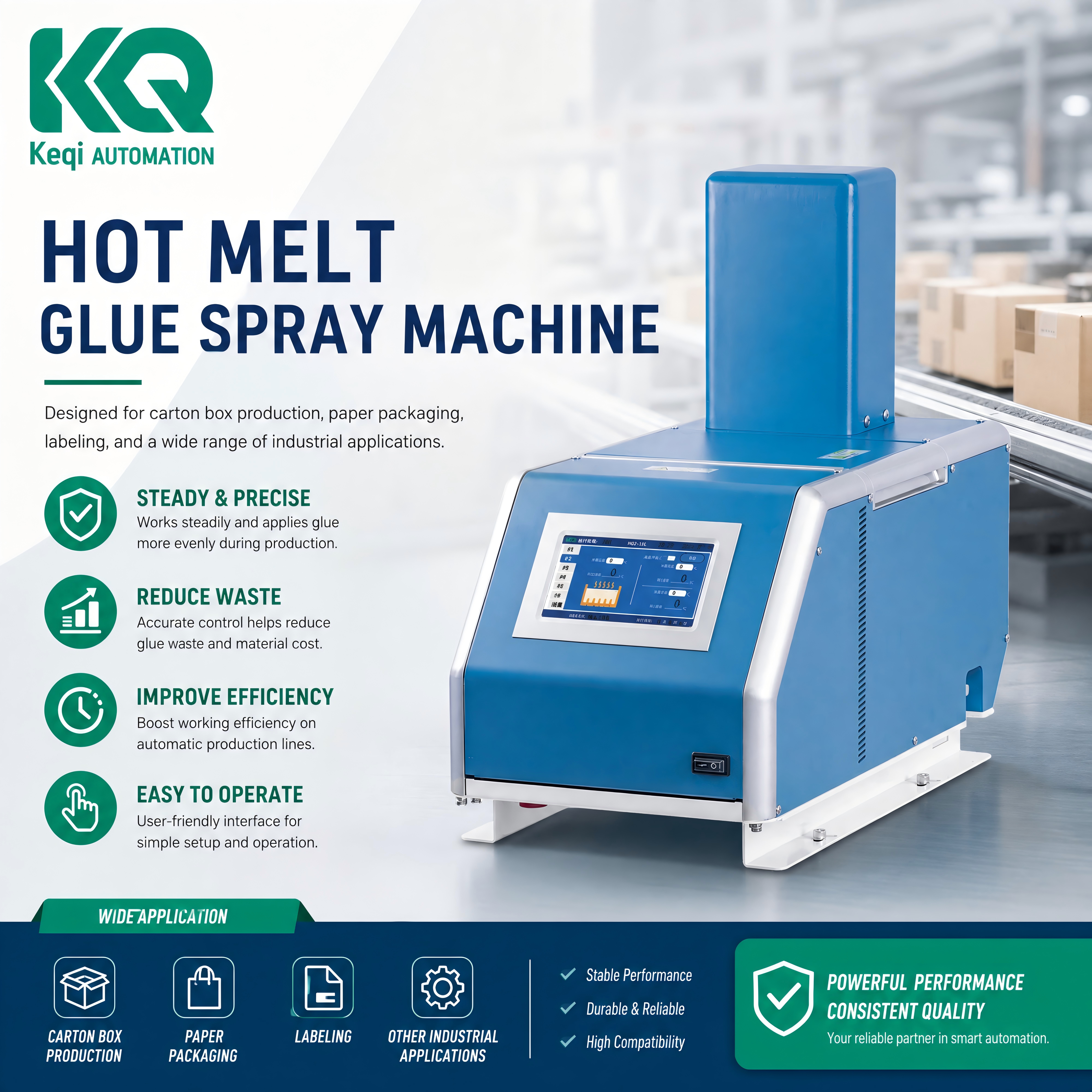 Máquina automática de pulverización de pegamento termofusible para producción de cajas de cartón y embalajes